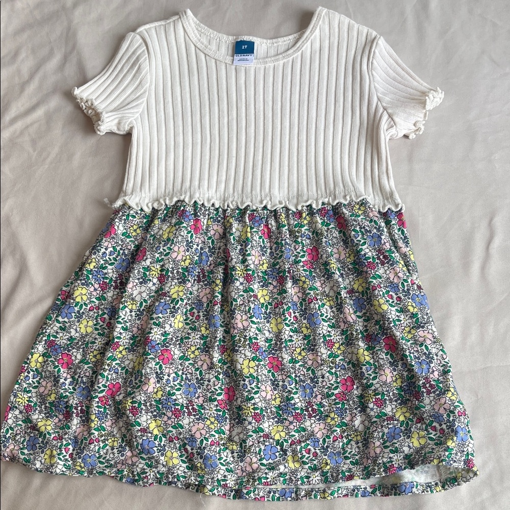 Old Navy White and Floral Kids Dress